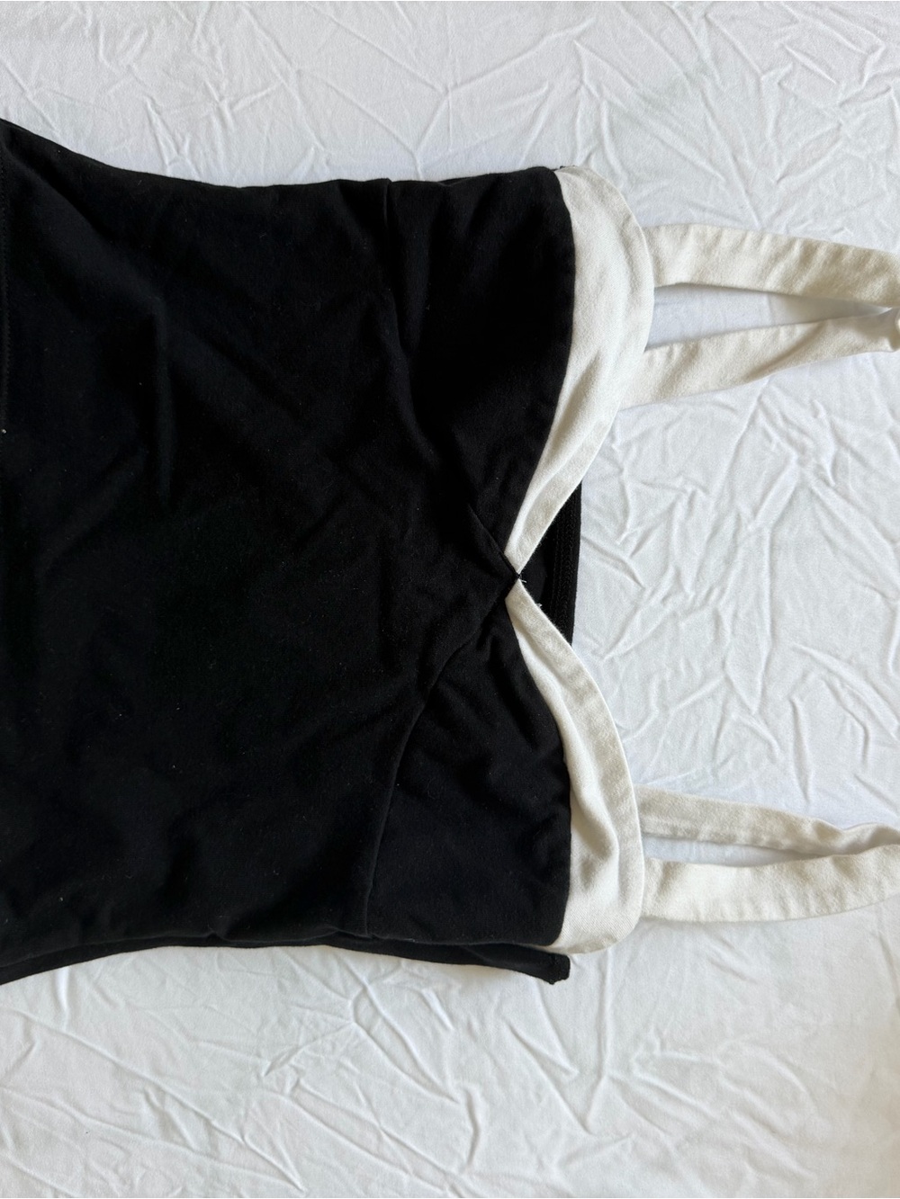 Reformation Black Tank with Cream Trim